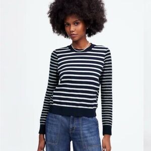 Madewell Striped Navy and White Women's Sweater